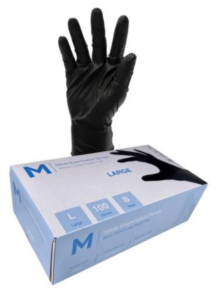 Picture of CTN 1000 BLACK NITRILE GLOVES POWDER FREE - XL